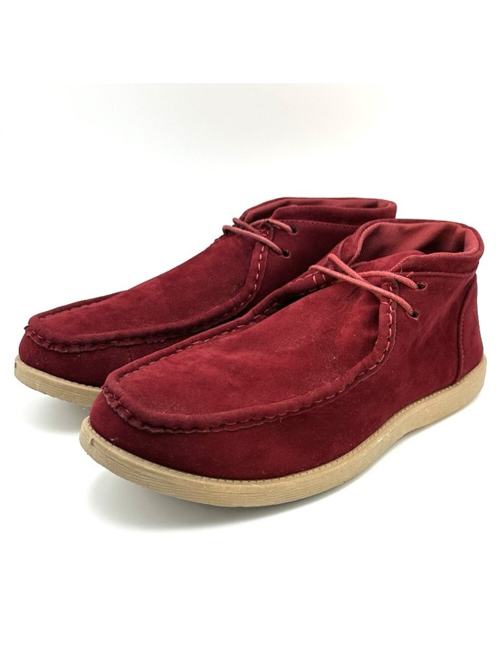 Tim Evans England Men’s Size 10 Chukka Desert Boots Burgundy Soft Suede Lace Up